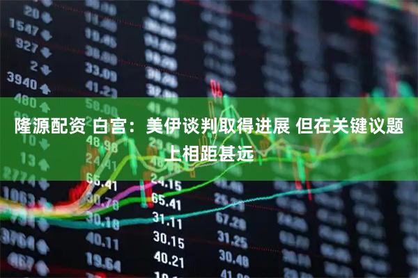 隆源配资 白宫：美伊谈判取得进展 但在关键议题上相距甚远